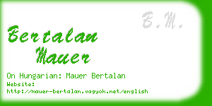 bertalan mauer business card